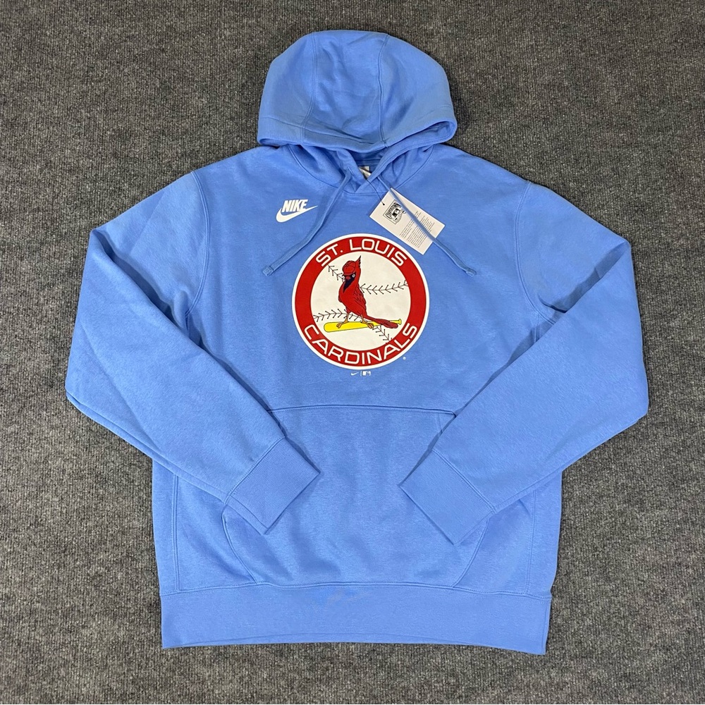 Nike Cooperstown Collection St Louis Cardinals Men Medium Blue Hoodie NWT
